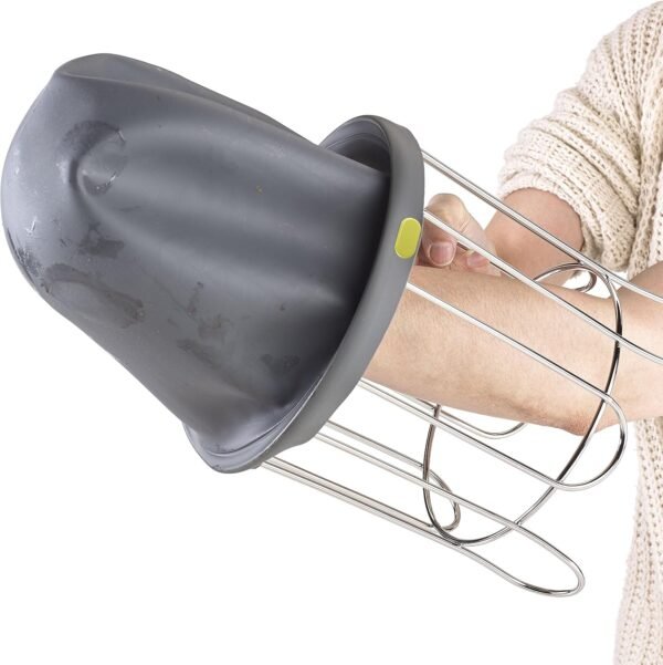 Polder Kitchen Composter-Flexible Silicone Bucket inverts for Emptying and Cleaning - no Need to Touch Contents- Adjustable lid for Ventilation & Airflow Control, Gray/Green - Image 4