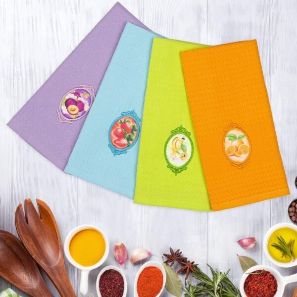 Lavien Home, Decorative Fruits Kitchen Towels for Multi-Purpose Drying Dishes, Modern Home Decor Turkish Cotton Waffle Weave, Housewarming Gift Machine Washable Hand Towels (Set of 4) 16 x 24 inches - Image 2