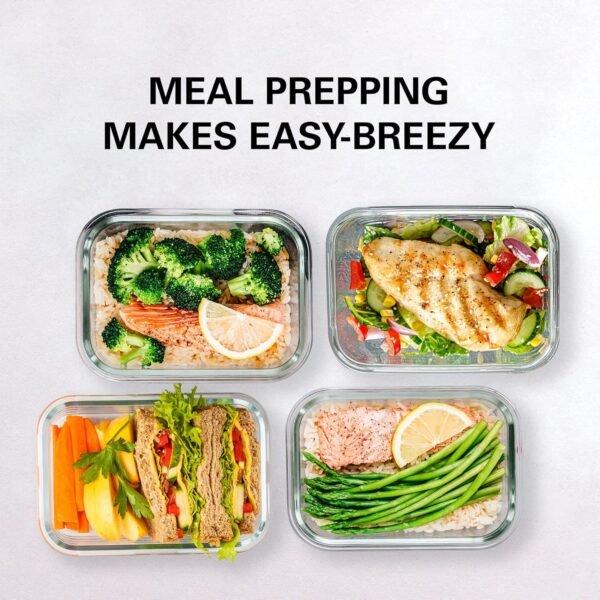 Glass Food Storage Containers with Lids 30 Oz 16 Pc (Set of 8) Airtight Large Reusable Leak Proof BPA Free Food Prep Containers Freezer to Oven Safe - Image 6