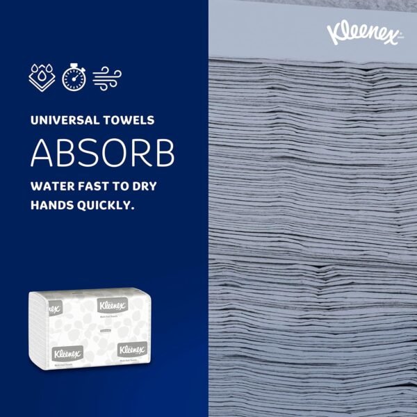 Kleenex® Multifold Paper Towels, Bulk (02046), 1-Ply, 9.2" x 9.4" sheets, White (150 Sheets/Pack, 8 Packs/Case, 1,200 Sheets/Case) - Image 9