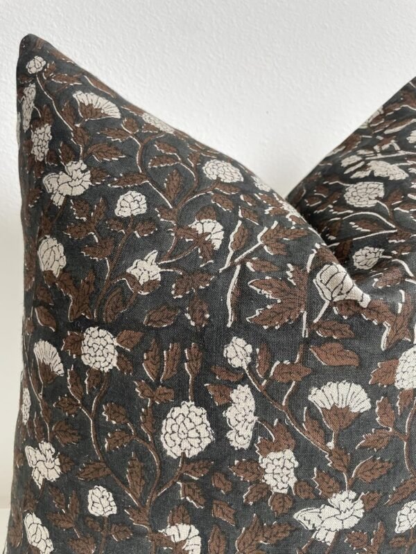 Canyon Theory Hand Block Print Pure Linen 20x20 Inch Throw Pillow Cover: Handmade Vintage Cushion Cover (Emmet) - Image 3