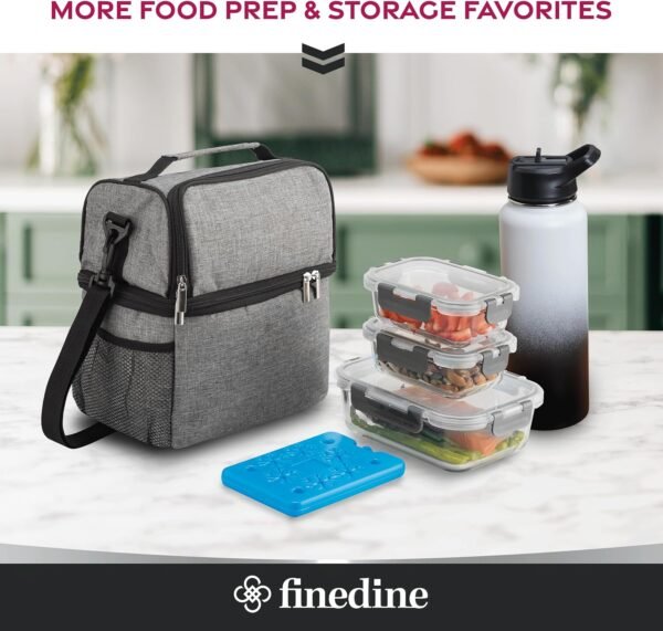 FineDine Vacuum Seal Glass Food Storage Containers With Hand Pump, 25 Piece Set, Airtight Pantry Kitchen Storage Containers w/Lids, Meal Prep Containers for Lunch, Leftovers - Image 9