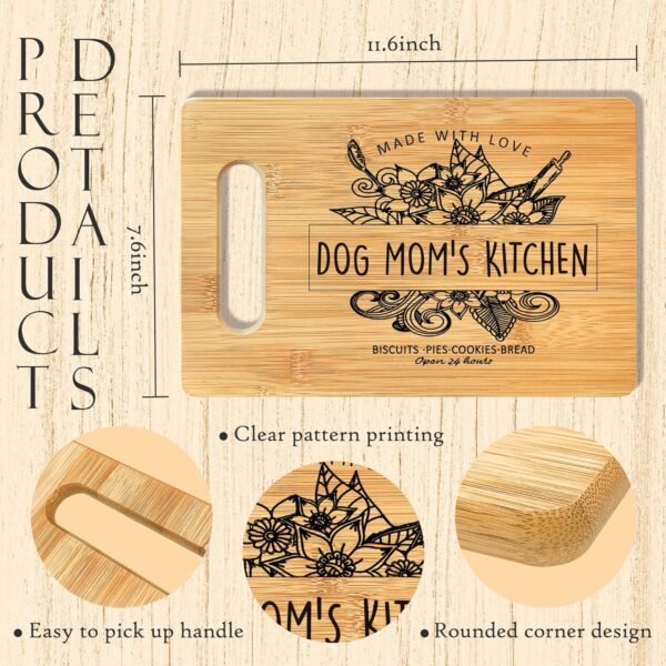 Dog Mom Gifts Cutting Board, Dog Mom Gifts for Women Bamboo Cutting Board, Dog Lover Gifts Decorative Cutting Board Kitchen Decor, Mothers Day Birthday Gifts for Dog Lovers Mom Women - Image 7