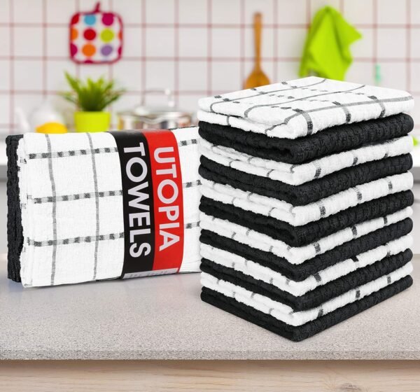 Utopia Towels Kitchen Towels, 15 x 25 Inches, 100% Ring Spun Cotton Super Soft and Absorbent Black Dish Towels, Tea Towels and Bar Towels, (Pack of 12) - Image 8