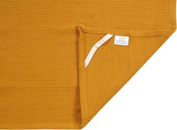 ACCENTHOME 100% Cotton Waffle Weave Kitchen Towel Set of 4 Super Soft Absorbent Tea Towels | Durable Cleaning Dish Cloths & Quick Drying Dishes Rags 18x26 inches in Rust/Mustard Color - Image 5