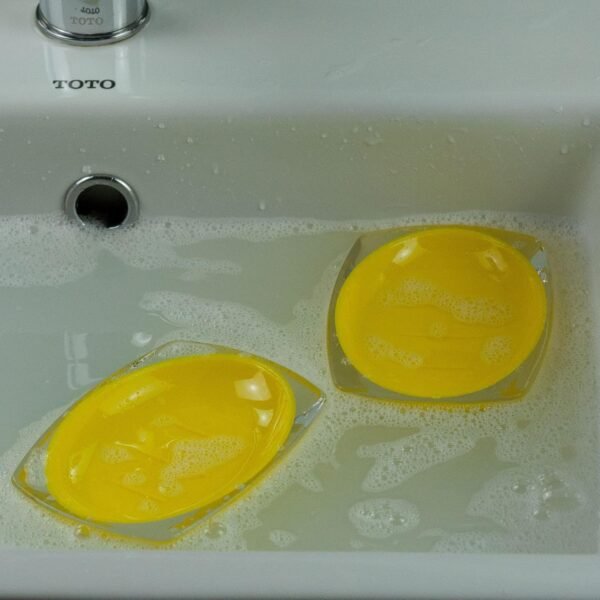 Soap Dishes 2PCS, Premium Soap Holder, Soap Saver Lightweight Portable Easy Cleaning Soap Box for Bathroom Shower Kitchen Washing Room Toilet,Soap Accessory Rack (Yellow) - Image 6