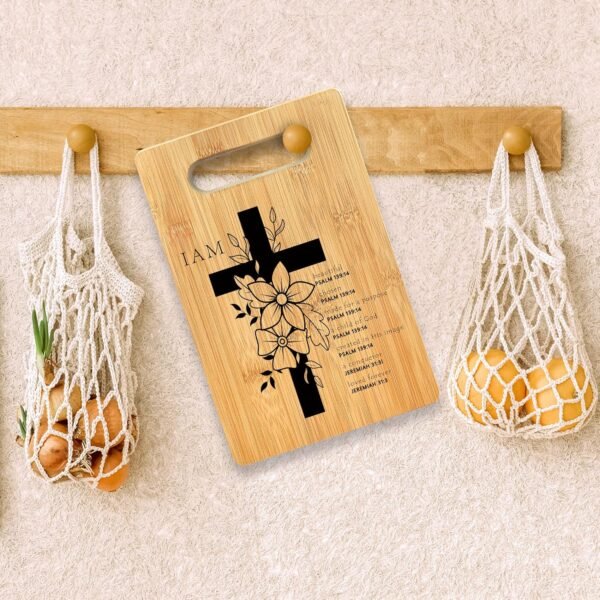 Inspirational Bible Verse Cutting Board, Christian Gifts for Women Faith Men Bamboo Cutting Board, I Am Beautiful Chosen Religious Decorative Cutting Board Kitchen Decor, Christian Gifts - Image 3