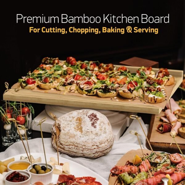 Extra Large Bamboo Cutting Board with Lip (X-Large) 21" x 18" - Image 5