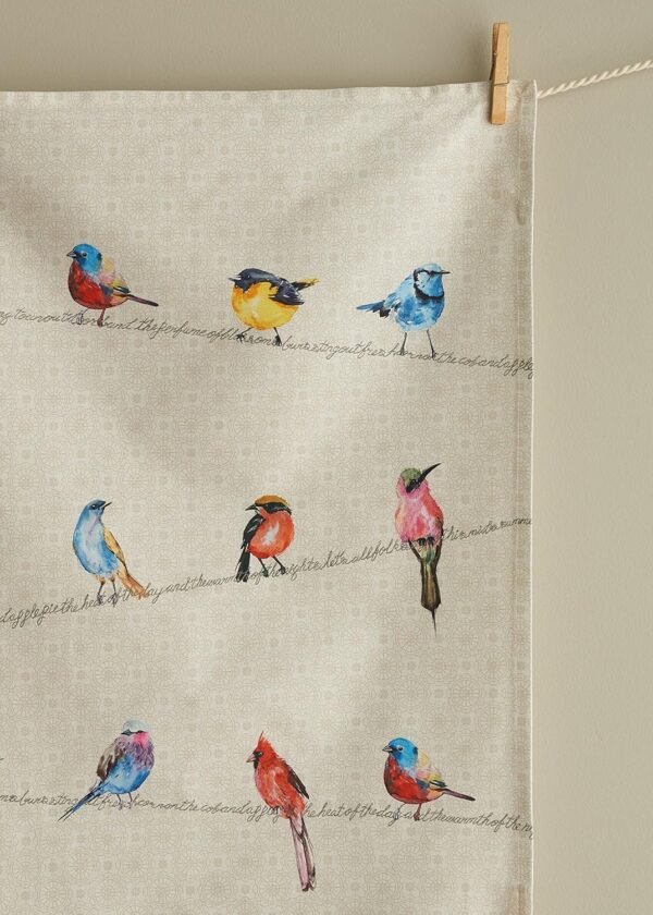 Maison d' Hermine Birdies On Wire 100% Cotton Set of 2 Multi-Purpose Kitchen Soft Absorbent Dish Towels | Tea , Bar Towels (20 Inch by 27.50 Inch) - Image 4