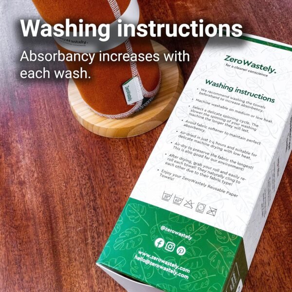 Reusable Paper Towels - Value Pack of 24 Paperless Towels! 100% Cotton, Super Soft, Absorbent, Washable and Made To Last Cut Back Waste Less with our Cloth By ZeroWastely - Image 7