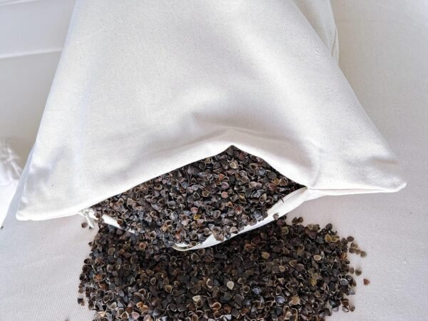 Turmerry Buckwheat Pillow Standard Size 20"X26" - USA Origin Hulls - Adjustable Loft and Firmness for Cervical Support for Back and Side Sleepers - Zippered Organic Cotton Cover - Sleeps Cool