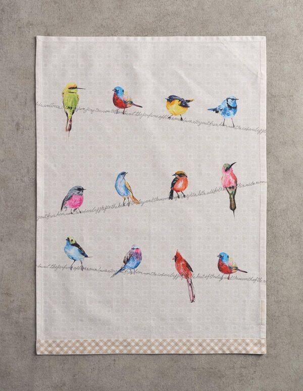 Maison d' Hermine Birdies On Wire 100% Cotton Set of 2 Multi-Purpose Kitchen Soft Absorbent Dish Towels | Tea , Bar Towels (20 Inch by 27.50 Inch) - Image 9