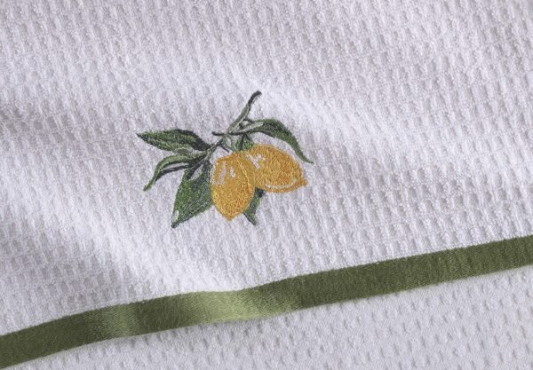 Kitchen Towels - Ultra Soft Cotton and Super Absorbent Dish Towels for Kitchen, Large Kitchen Towel 24x16 Inches, Natural Cotton Dish Towels Pack of 2 (Lemon) - Image 8