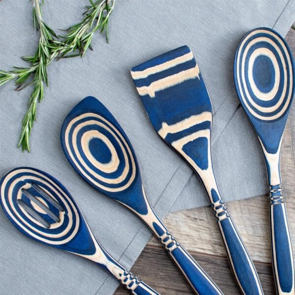 Exotic Pakkawood 7-Piece Kitchen Utensil Set - Spoon, Slotted Spoon, Spatula, Corner Spoon, Small Spoon, Small Spatula, & Spreader - Heat Resistant & Non-Stick Utensils - Image 8