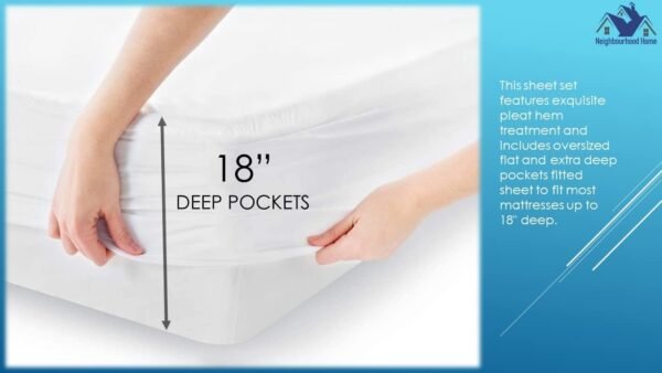 100% Real Certified Organic Cotton Bedsheet Set, King Size 6 Piece 1000 Thread Count Sheets Sets, Fits Mattress Upto 18" Deep Pocket - Dark Grey - Image 4