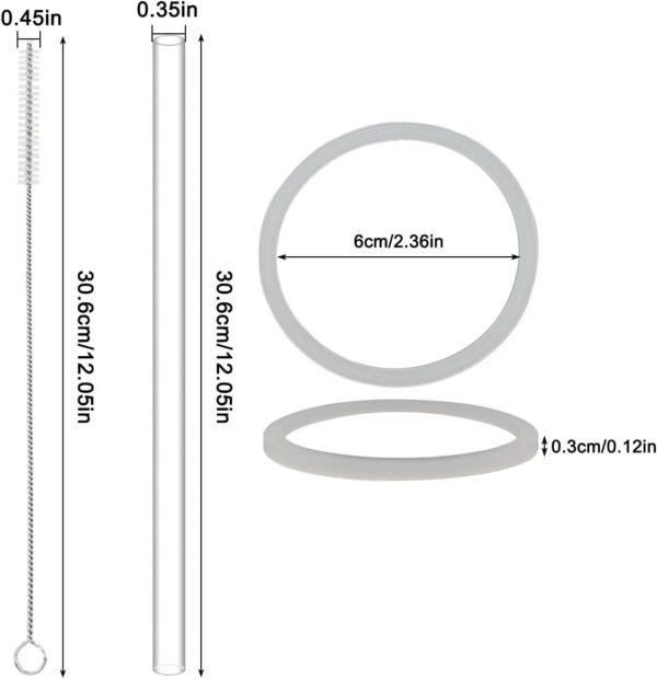 6 Pcs Replacement Straw for Owala FreeSip 24 oz 32 oz, with Seal Stopper, Seal Lid Gaskets and Cleaning Brush for Owala Flip Stainless Steel Water Bottle 14/19/24/32/40oz, Reusable Tumbler Cup Parts - Image 3