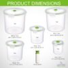 11 piece Vacuum Seal Food Storage Containers with Vacuum Pump, Airtight and Leak Proof, Vacuum Sealed Food Storage Containers, Meal Prep Containers, Keep Food Fresh up to 5 X Longer - Image 6