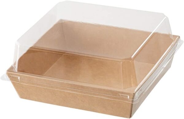 HEADS MK-DEB1 Delivery Box, 5.9 x 2.6 x 5.3 inches (15 x 6.5 x 13.6 cm), Brown, 50 Pieces, Food Compatible, With Lid, Craft Delivery, Take Out, Lunch Box