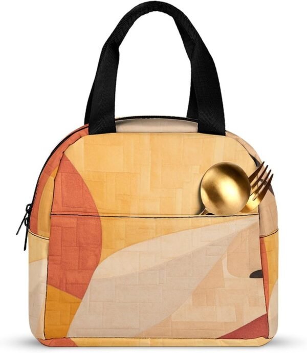 Lunch Bag for Women Men Lunch Box Reusable Retro Natural Pattern Lunch Tote Bag Leakproof Lunch Cooler Bag for Work - Image 3