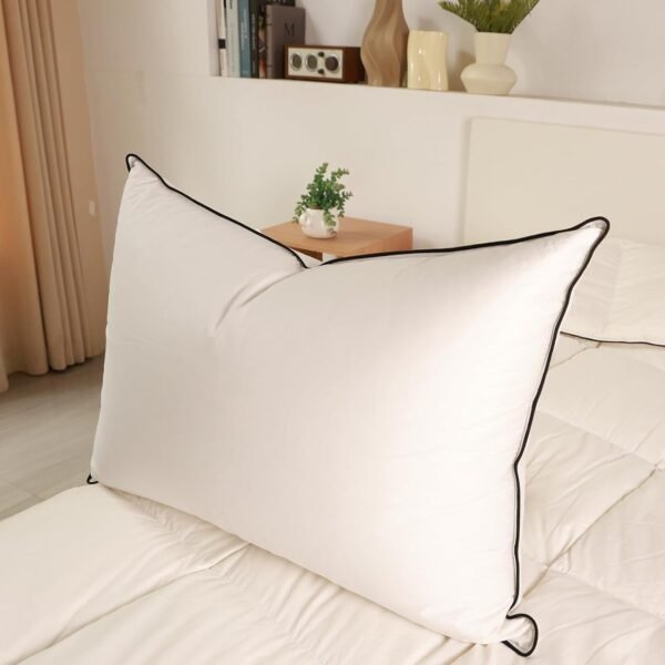 Hungarian Goose Down Pillows, 750 Fill Power, 460 Thread Count Cotton Blend Shell, Soft Down Pillow for Sleeping -Standard Size (20" x 26") 1 Pack