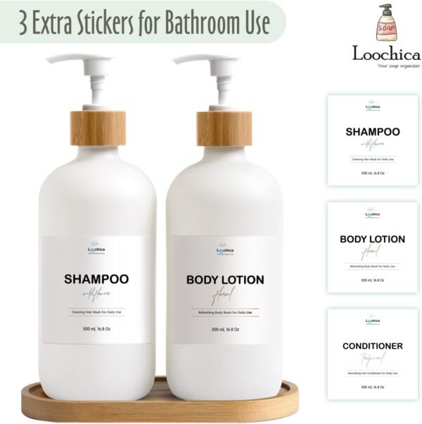Glass Soap Dispenser Set with Tray, Contains Glass Hand Soap Dispenser and Glass Dish Soap Dispenser. Matte White soap Dispenser Suitable for The Kitchen Soap Dispenser, Rustic Kitchen Decor - Image 4