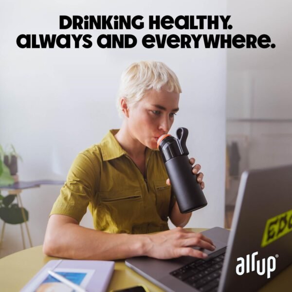 air up® water bottle (28oz) Black Steel + 3 Cola pods | Sugar free flavor pods & Water bottles with straw | Flavored water bottle - Image 6