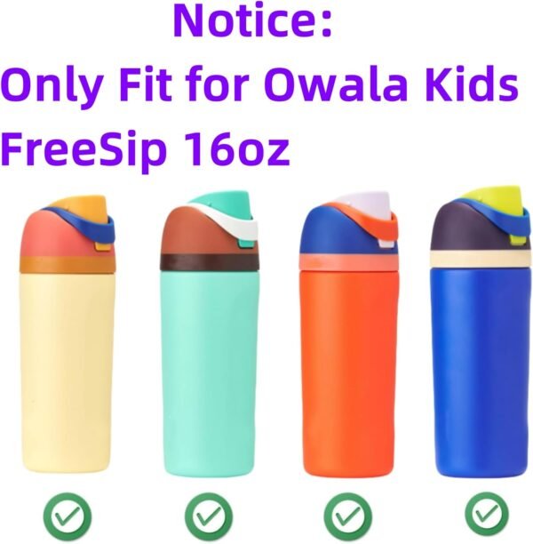 Straw Replacement for Owala Water Bottle 16oz, Metal Drinking Straw with Straw Cleaner Brush Compatible with Owala FreeSip 16OZ, Stainless Steel Straw Accessories for Owala Water Bottle - Image 2