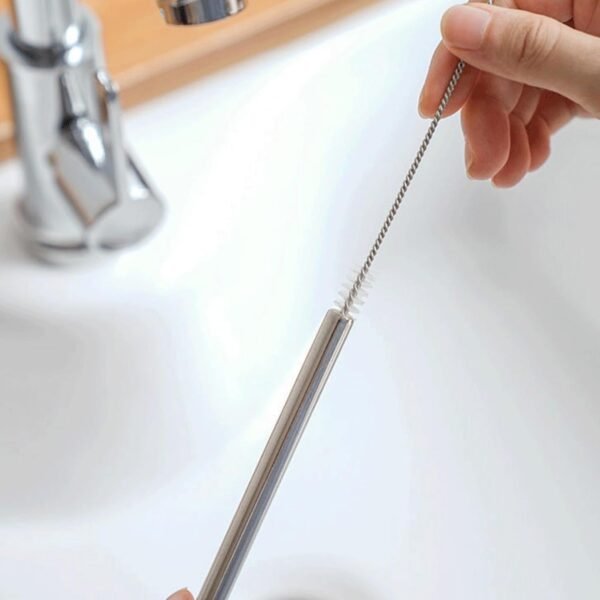 Straw Replacement for Owala Water Bottle 16oz, Metal Drinking Straw with Straw Cleaner Brush Compatible with Owala FreeSip 16OZ, Stainless Steel Straw Accessories for Owala Water Bottle - Image 3