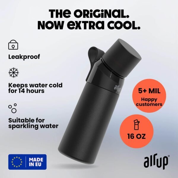 air up® water bottle (28oz) Black Steel + 3 Cola pods | Sugar free flavor pods & Water bottles with straw | Flavored water bottle - Image 4