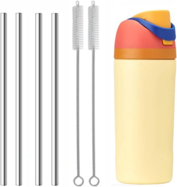 Straw Replacement for Owala Water Bottle 16oz, Metal Drinking Straw with Straw Cleaner Brush Compatible with Owala FreeSip 16OZ, Stainless Steel Straw Accessories for Owala Water Bottle