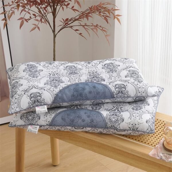 Cassia Magnetic Neck Care Sleeping Health Pillow, Pair of Sleeping Pillows, Blue-white - Image 9