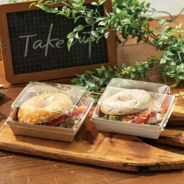 HEADS MK-DEB1 Delivery Box, 5.9 x 2.6 x 5.3 inches (15 x 6.5 x 13.6 cm), Brown, 50 Pieces, Food Compatible, With Lid, Craft Delivery, Take Out, Lunch Box - Image 3