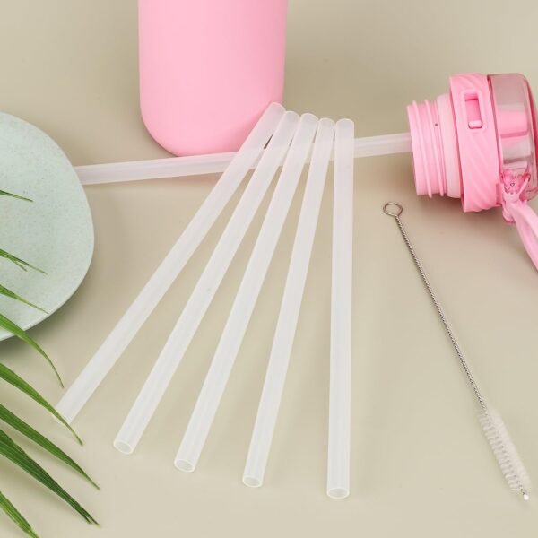 6PCS Replacement Straws for Ello Cooper Stainless Steel Water Bottle 22oz, Reusable Plastic Straws with Cleaning Brush for Travel Tumbler Accessories Straws (Free BPA) - Image 7