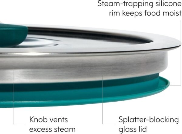 Anyday Cookware Microwave Dish Everyday Set With 4 Microwave-Safe Glass Storage Containers with Lids, 7.9" Large Deep Dish, 8.7” Large Shallow Dish, 6.3" Medium Deep Dish & 7.1" Medium Shallow Dish - Image 3