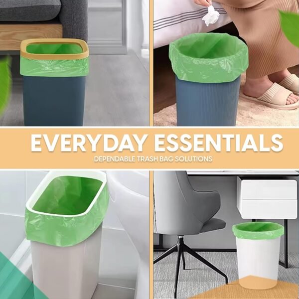 Small Trash Bags 1.2 Gallon,Biodegradable Garbage Bags,Compostable Small Garbage bags for Bathroom Bedroom Office Kitchen 120 Count, Green - Image 4