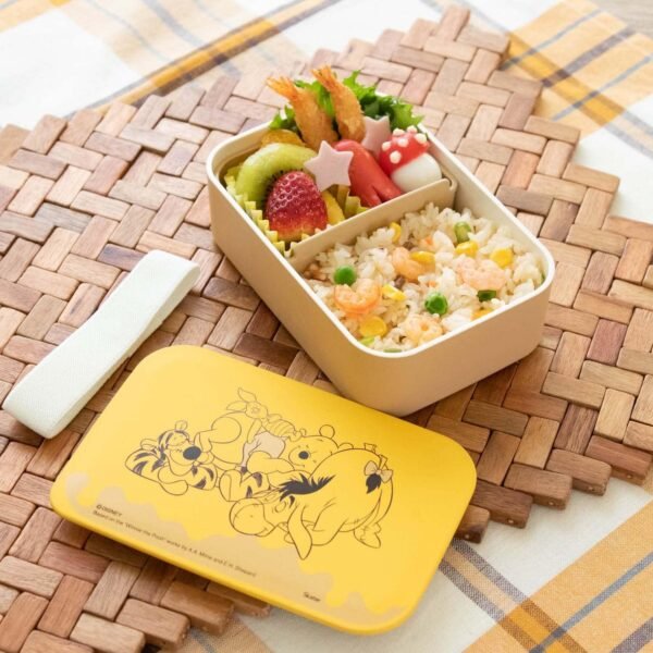 Skater NLP5-A Painted 1-Tier Lunch Box, 16.9 fl oz (500 ml), Includes Cores and Belt, Disney Winnie the Pooh, Made in Japan - Image 5