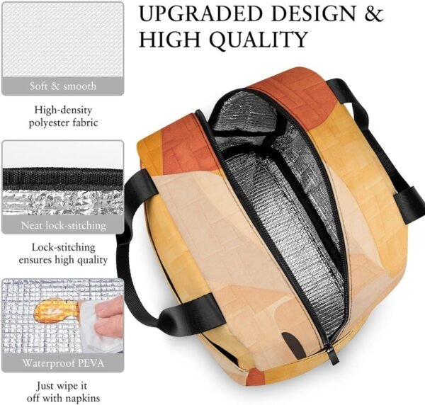 Lunch Bag for Women Men Lunch Box Reusable Retro Natural Pattern Lunch Tote Bag Leakproof Lunch Cooler Bag for Work - Image 6