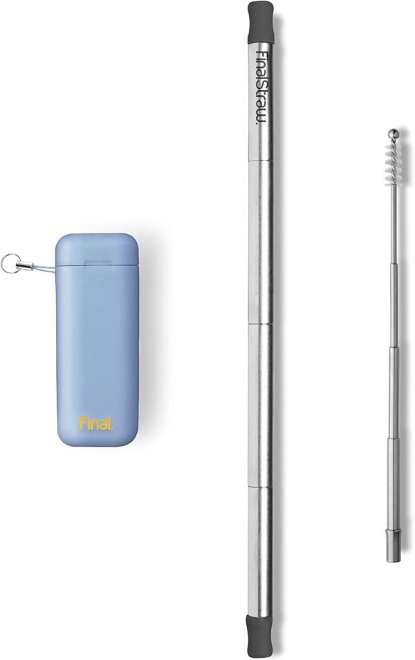 FinalStraw Collapsible, Reusable, Metal Straw | Travel Case, Cleaning Tool | Easy to Clean | Stainless Steel and 100% Silicon Tips | Eco-Friendly | 4 Pack, Multiple Colors - Image 3