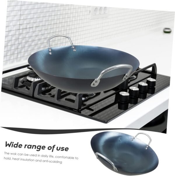 Wok Cookware Accessories Non Stick Fry Pans Grilling Pan Paella Frying Skillet Food Cooking Pan Work Pot Stovetop Pot Non Stick Skillet Chinese Cooking Pot Nonstick Cookware Iron - Image 2