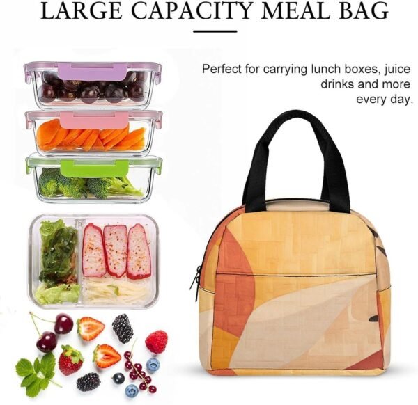 Lunch Bag for Women Men Lunch Box Reusable Retro Natural Pattern Lunch Tote Bag Leakproof Lunch Cooler Bag for Work - Image 7