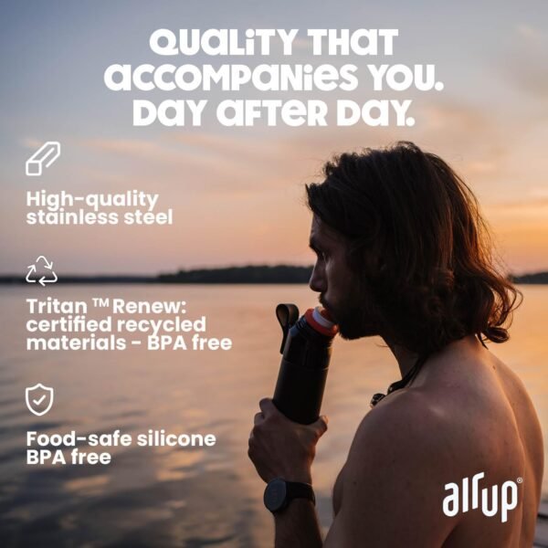air up® water bottle (28oz) Black Steel + 3 Cola pods | Sugar free flavor pods & Water bottles with straw | Flavored water bottle - Image 5