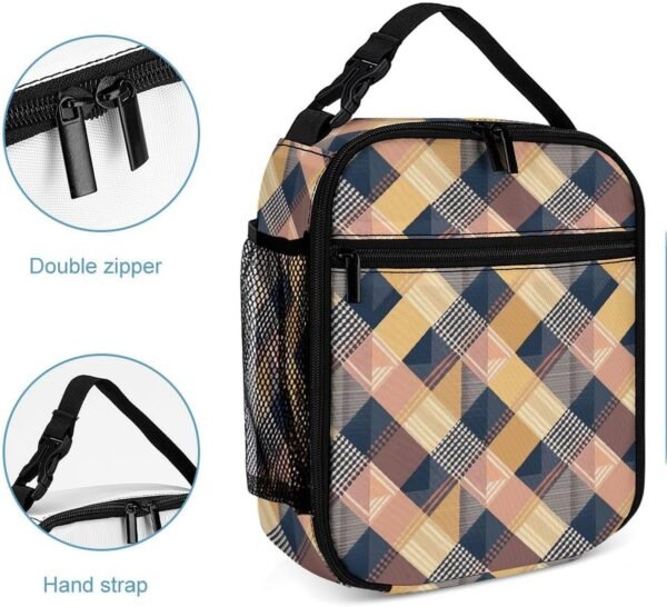 Insulated Lunch Bag Lunch Box for Woman Man Natural Pattern Lunch Tote Bag with Side Pocket Lunchbox - Image 5