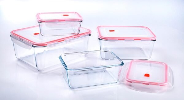 Extra Large Glass Food Storage Containers with Lids, Set-8-Piece Lunch Containers, Ideal for Storing Food, Vegetables, Fruits, Baking Cake & lot of other Tasty Food (Rectangular) - Image 4