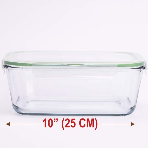 120 oz Large Glass Food Storage Containers with Airtight Lids 3.5 L Family Size Extra Large Bakeware Marinating Lock Baking Dish Container Glass Bowls Rectangle - Image 2