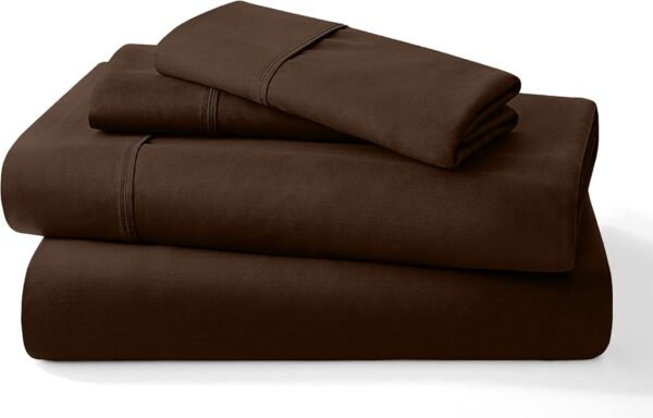 Pure 100% Certified Organic Cotton Bed Sheet Set 1000 Thread Count, Crisp and Cooling Sateen Weave, Breathable, Eco-Friendly, 4 Piece Bedding Set, 12" Deep Pocket -(Chocolate, California King)