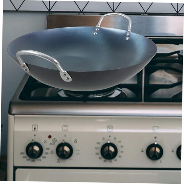 Wok Cookware Accessories Non Stick Fry Pans Grilling Pan Paella Frying Skillet Food Cooking Pan Work Pot Stovetop Pot Non Stick Skillet Chinese Cooking Pot Nonstick Cookware Iron - Image 9