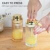 Glass Liquid Soap Dispenser, Refillable Liquid Dispenser with Gold Pump, Hand Soap Dispenser for Bathroom Kitchen, Home Bathroom Decor （Liquid Type/Clear） - Image 3