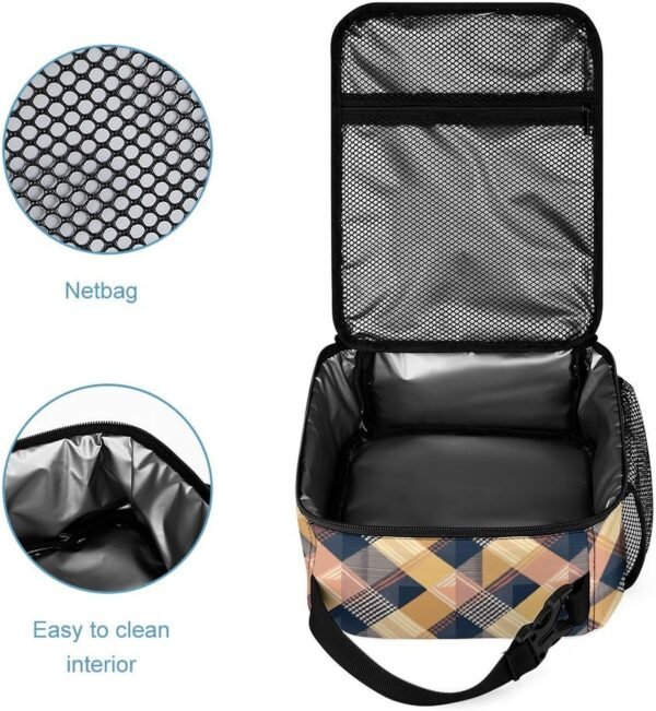 Insulated Lunch Bag Lunch Box for Woman Man Natural Pattern Lunch Tote Bag with Side Pocket Lunchbox - Image 4