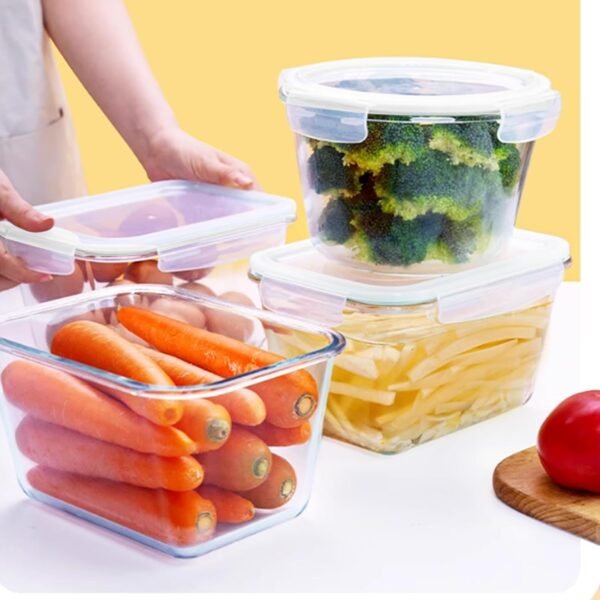 2.33QT /85oz Large Glass Food Storage Container with Airtight Locking Lid for Storing food, Vegetables, Fruits Roasting Turkey Freezer Microwave & Oven Safe Leak Proof - Image 7