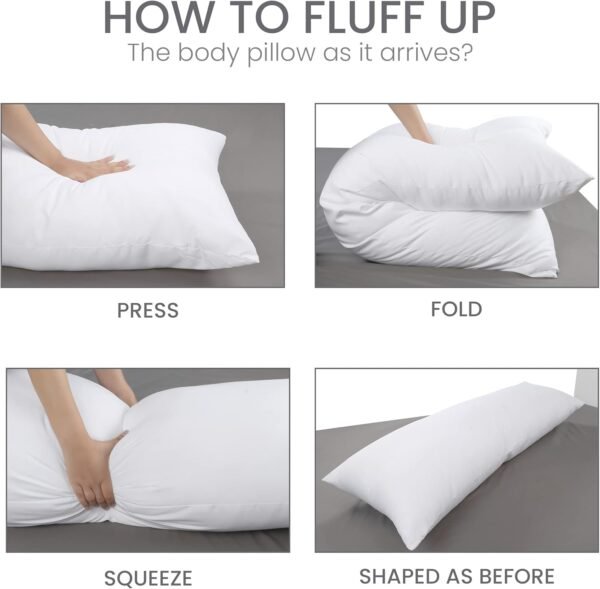 Utopia Bedding Full Body Pillow for Adults (White, 20 x 54 Inch), Long Pillow for Sleeping, Large Pillow Insert for Side Sleepers - Image 6
